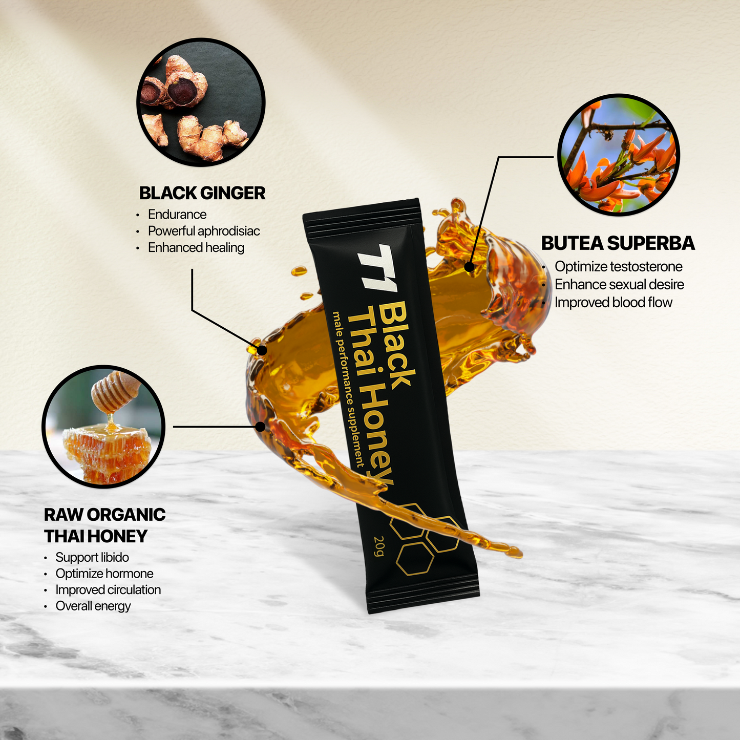 Miel tailandesa negra T1®